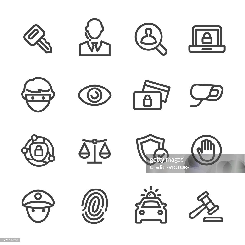 Conjunto de iconos de seguridad - serie