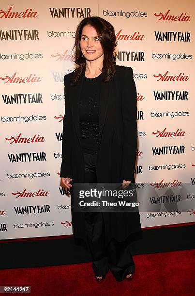 Actress Julia Ormond attends the premiere of "Amelia" at The Paris Theatre on October 20, 2009 in New York City.