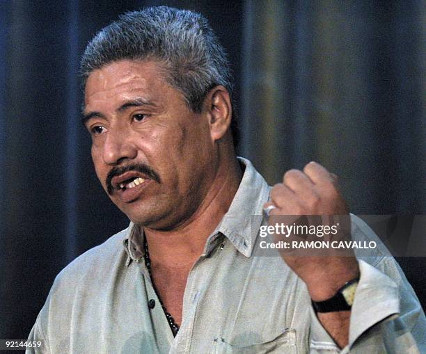 Mexican ecological activist Rodolfo Cabrera speaks to the press 08 November in Mexico City. President Vicente Fox pardoned the two activist after the...