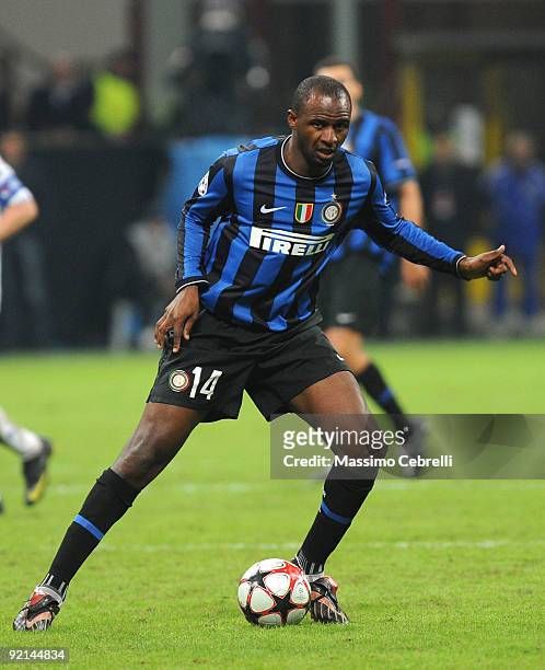 Patrick Vieira of FC Inter Milan in action during the UEFA Champions League matchday 3 Group F match between FC Inter Milan and FC Dynamo Kyiv at...