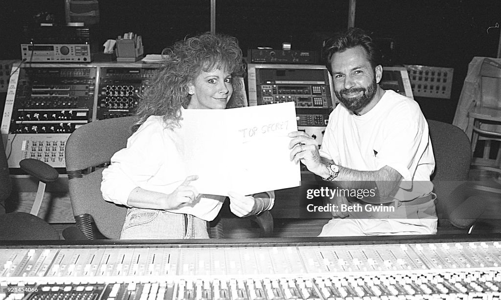 Reba McEntire And Tony Brown In The Studio