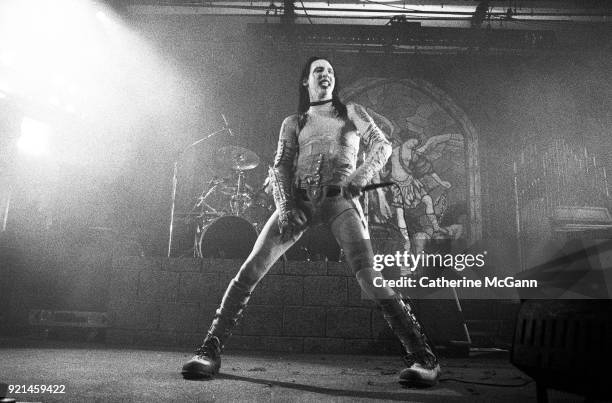 Marilyn Manson performs live at Convention Hall on October 31st, 1996 in Asbury Park, New Jersey.