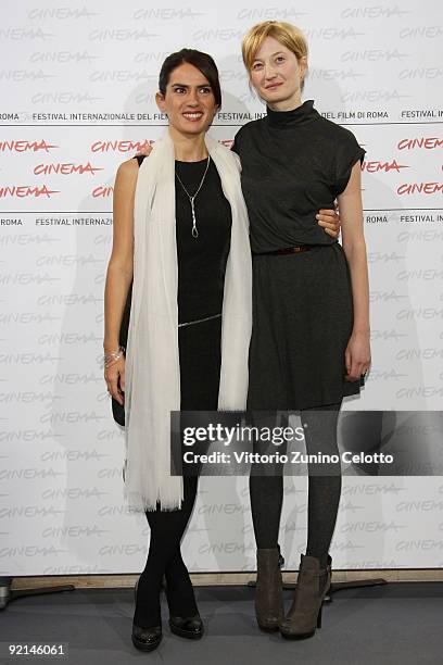 Actresses Maya Sansa and Alba Rohrwacher attend the 'L'Uomo Che Verra' Photocall during Day 7 of the 4th International Rome Film Festival held at the...