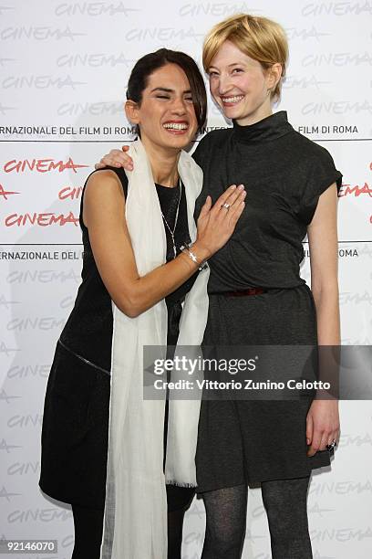 Actresses Maya Sansa and Alba Rohrwacher attend the 'L'Uomo Che Verra' Photocall during Day 7 of the 4th International Rome Film Festival held at the...