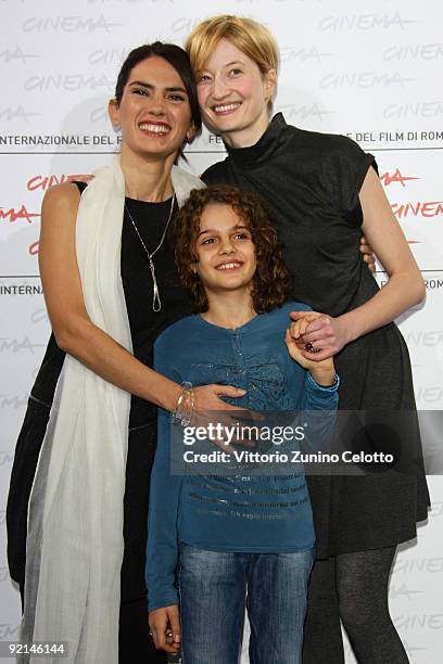 Actresses Maya Sansa, Greta Zuccheri Montanari and Alba Rohrwacher attend the 'L'Uomo Che Verra' Photocall during Day 7 of the 4th International Rome...