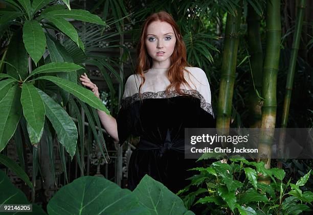 Model/actress Lily Cole poses for a photograph in the Palm House at Kews Gardens on October 21, 2009 in London, England. Cole was in Kew Gardens...