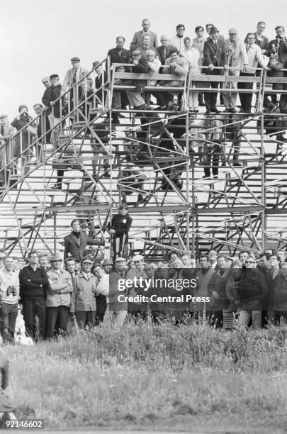 British golfer Tony Jacklin drives out from the rough to the 15th green during the Open Golf Championship at Royal Lytham & St Annes, Lancashire,...