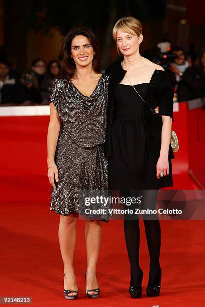 Actresses Maya Sansa and Alba Rohrwacher attend the 'L'Uomo Che Verra' Premiere during Day 7 of the 4th International Rome Film Festival held at the...