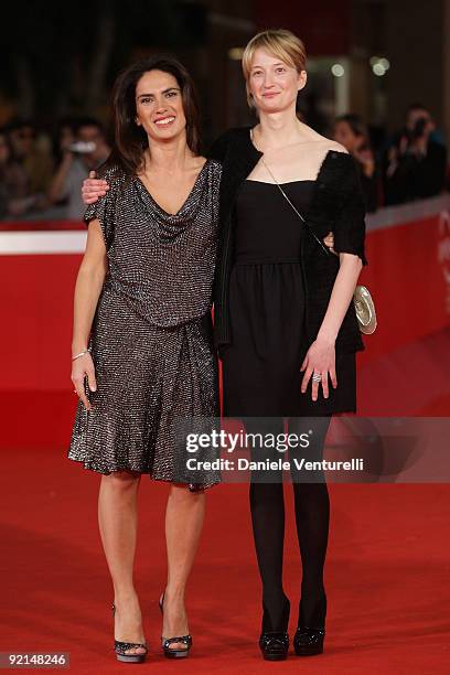 Actresses Maya Sansa and Alba Rohrwacher attend the "L'Uomo Che Verra" Premiere during Day 7 of the 4th International Rome Film Festival held at the...