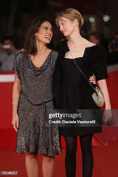 Actresses Maya Sansa and Alba Rohrwacher attend the "L'Uomo Che Verra" Premiere during Day 7 of the 4th International Rome Film Festival held at the...