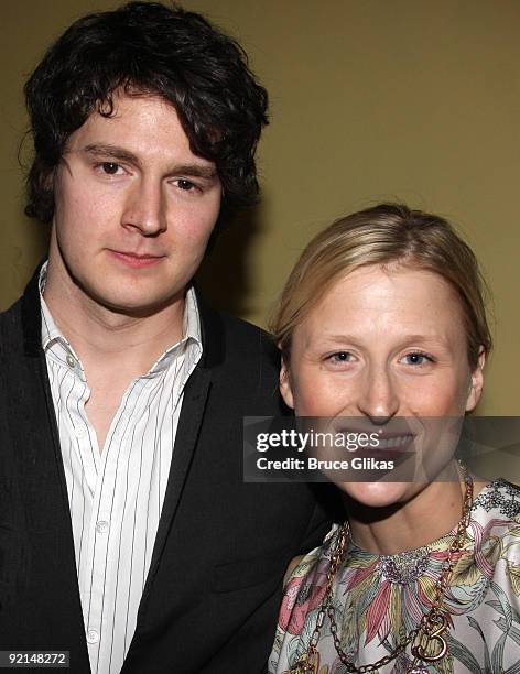 Benjamin Walker and Mamie Gummer attend the after party for the off-broadway opening night of "Uncle Vanya" at Pangea on February 12, 2009 in New...