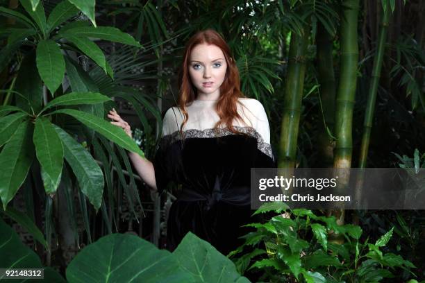 Supermodel Lily Cole poses for a photograph in the Palm House at Kews Gardens on October 21, 2009 in London, England. Cole was in Kew Gardens today,...