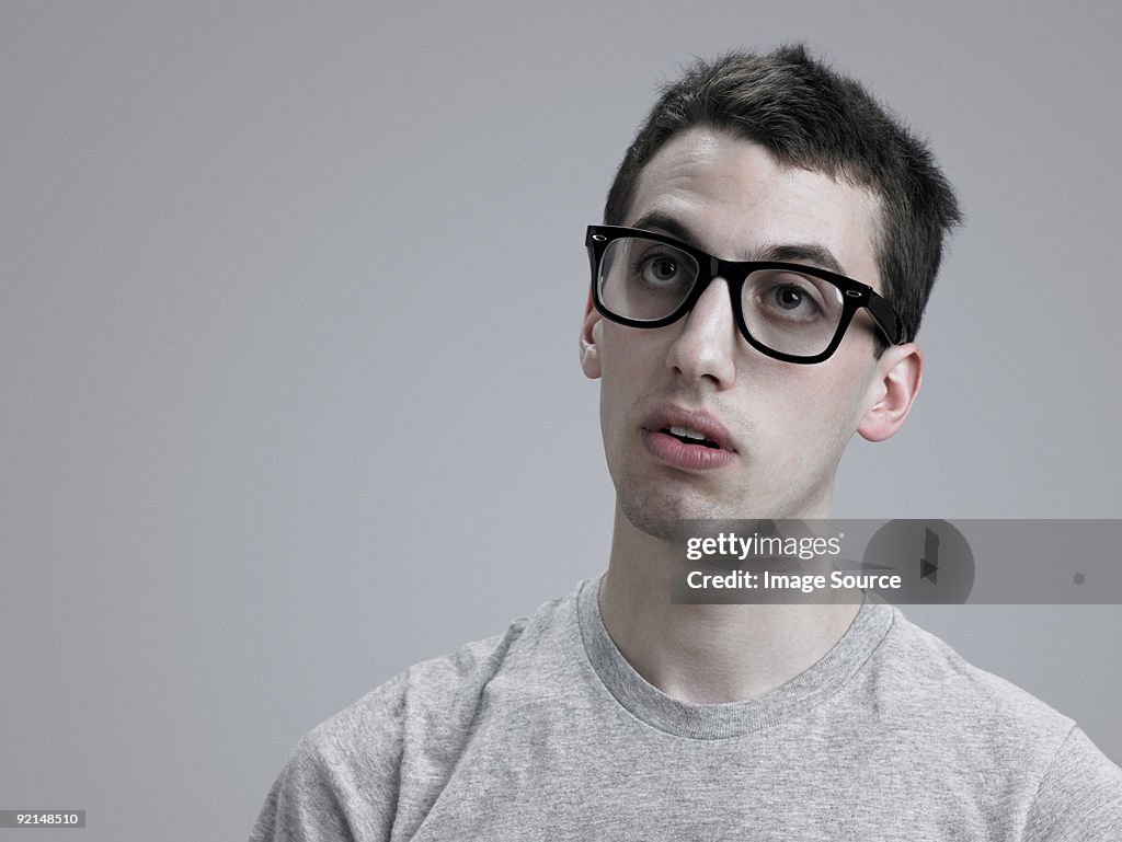 Young man wearing glasses