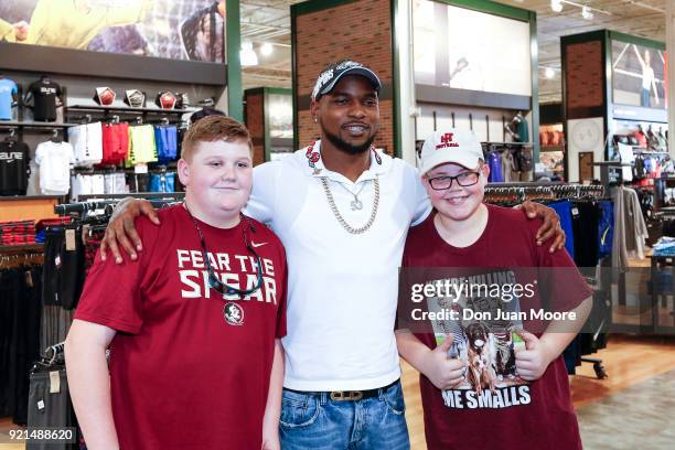 Linebacker Nigel Bradham of the Philadelphia Eagles returns home as a Super Bowl Champion to recognize and reward students from his old high school,...