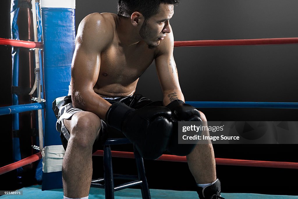 Boxer in boxing ring