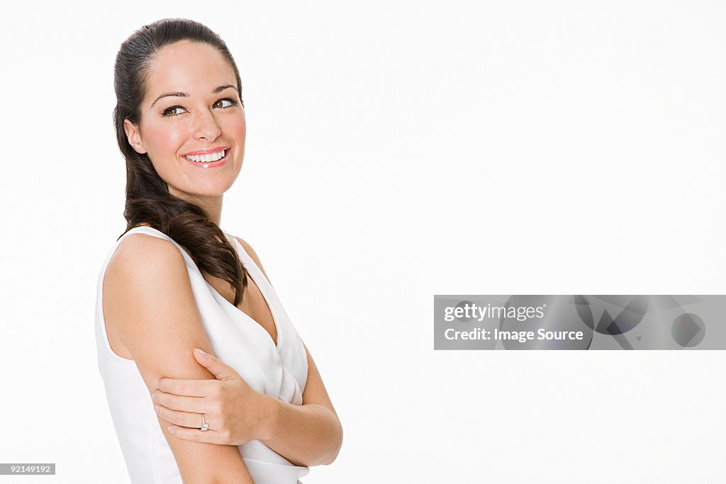 Portrait of a smiling bride