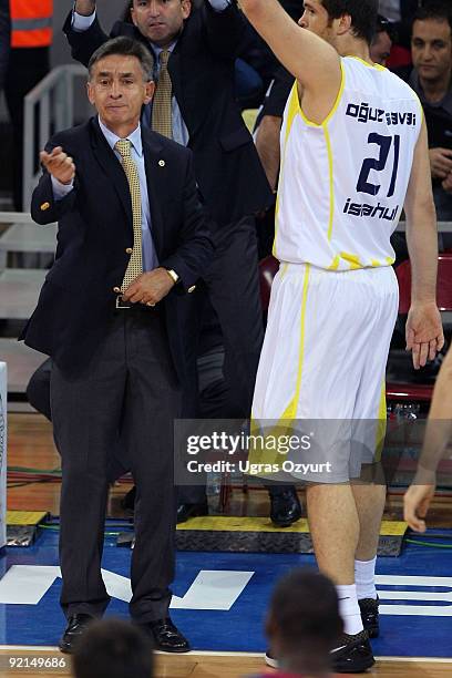 Bogdan Tanjevic, Head Coach of Fenerbahce Ulker in action during the Euroleague Basketball Regular Season Game Day 1 between Fenerbahce Ulker vs...