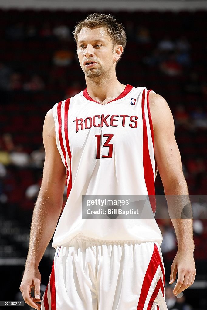 Andersen Nba Rockets Roster David Andersen of the Houston Rockets looks on during a preseason ...