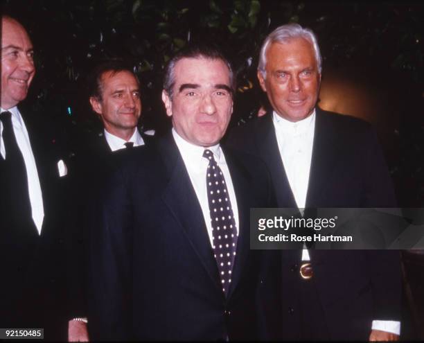 Film director Martin Scorcese and fashion designer Giorgio Armani at an Armani party held on West 57th St. In New York, 1995.