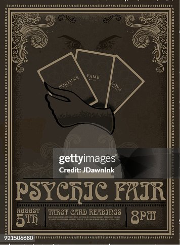 Retro vintage Psychic Fair poster advertisement design template Retro vintage Psychic Fair poster advertisement design template