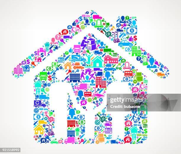home & family moving and relocation icon pattern - child carrying box stock illustrations