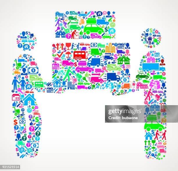 moving boxes moving and relocation icon pattern - movers packing stock illustrations