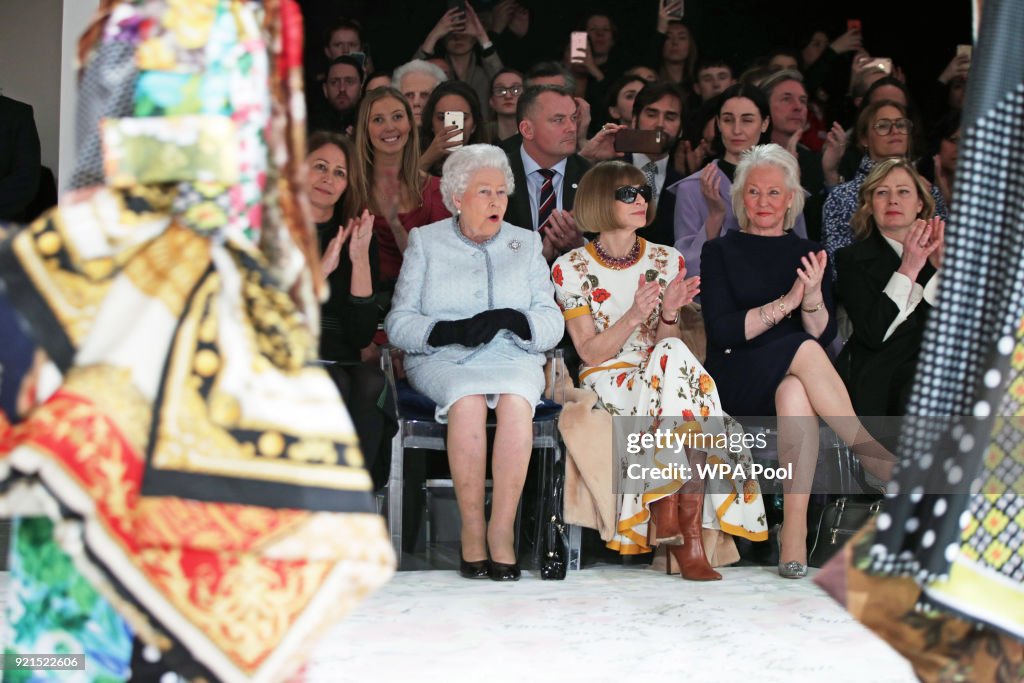 The Queen Presents The Inaugural Queen Elizabeth II Award For British Design At London Fashion Week