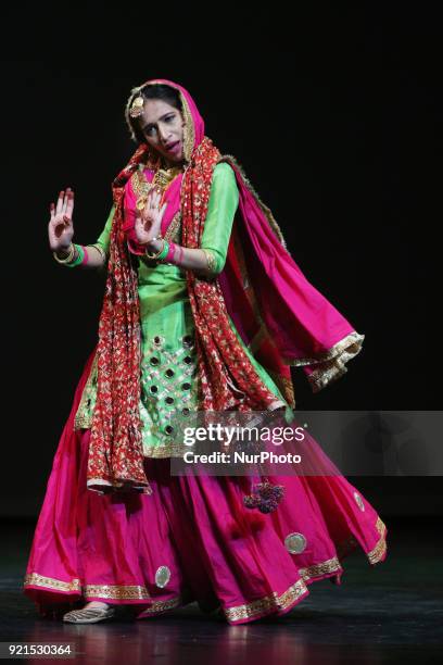 Contestant competes in the traditional Giddha folk dance segment during the Miss World Punjaban beauty pageant held in Mississauga, Ontario, Canada...