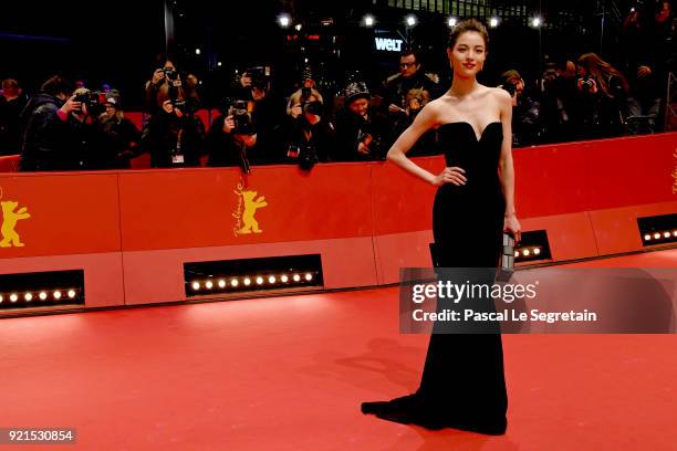 Elane Zhong Chuxi attends the 'Don't Worry, He Won't Get Far on Foot' premiere during the 68th Berlinale International Film Festival Berlin at...