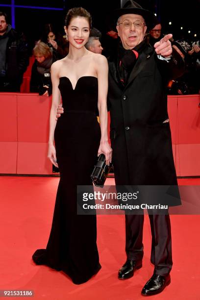 Elane Zhong Chuxi and Festival director Dieter Kosslick attend the 'Don't Worry, He Won't Get Far on Foot' premiere during the 68th Berlinale...