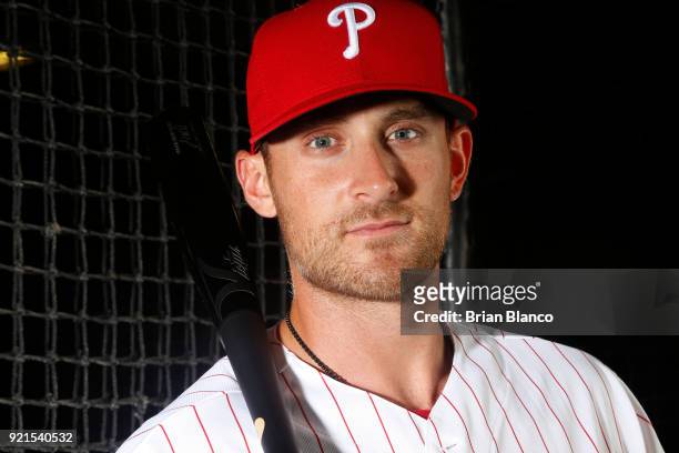 Will Middlebrooks of the Philadelphia Phillies poses for a portrait on February 20, 2018 at Spectrum Field in Clearwater, Florida.