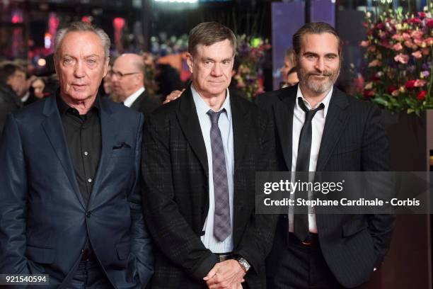 Udo Kier; Gus Van Sant and Joaquin Phoenix attend the 'Don't Worry, He Won't Get Far on Foot' premiere during the 68th Berlinale International Film...