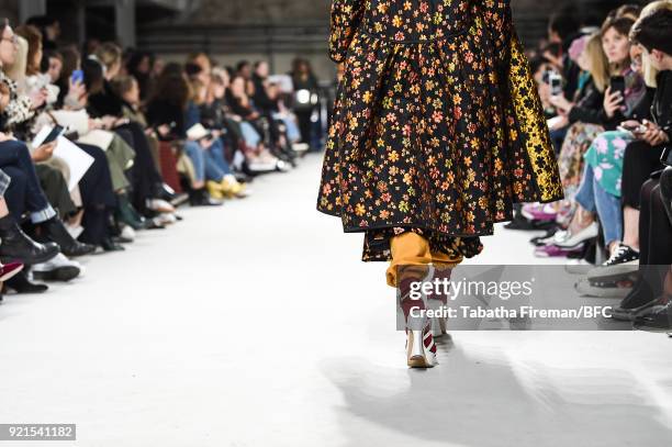 Models walk the runway for the Isa Arfen show during London Fashion Week February 2018 on February 20, 2018 in London, England.