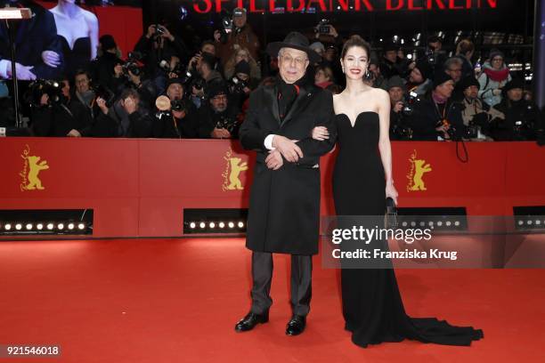 Dieter Kosslick and Elane Zhong Chuxi attend the 'Don't Worry, He Won't Get Far on Foot' premiere during the 68th Berlinale International Film...