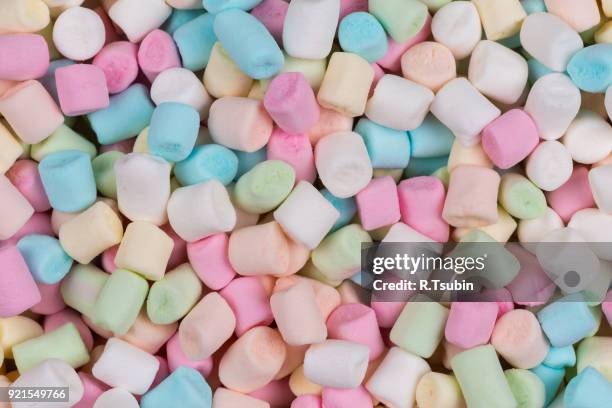 colorful marshmallows as background - marsh mallows stock pictures, royalty-free photos & images