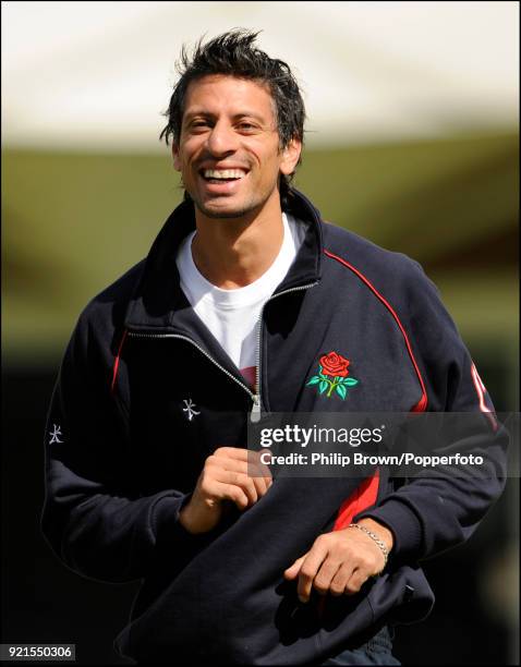 Sajid Mahmood of Lancashire during a training session before the match between MCC and county champions Durham at Lord's Cricket Ground, London, 8th...