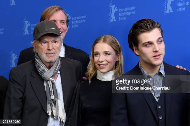 Lars Kraume, Michael Gwisdek, Lena Klenke and Jonas Dassler pose at the 'The Silent Revolution' photo call during the 68th Berlinale International...