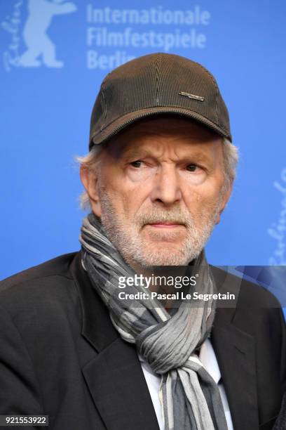 Michael Gwisdek poses at the 'The Silent Revolution' photo call during the 68th Berlinale International Film Festival Berlin at Grand Hyatt Hotel on...