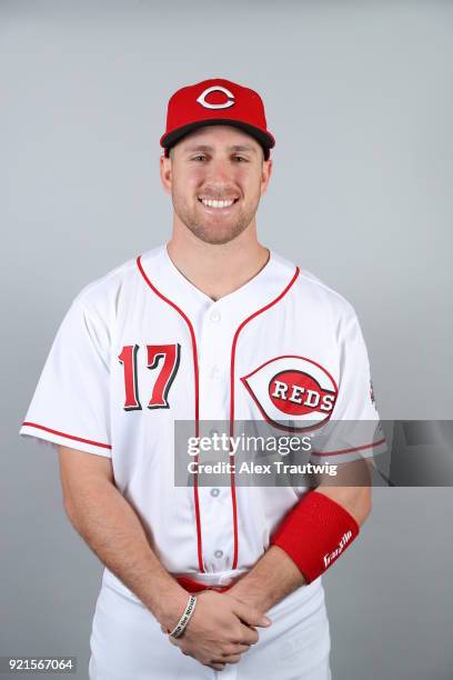 Patrick Kivlehan of the Cincinnati Reds poses during Photo Day on Tuesday, February 20, 2018 at Goodyear Ballpark in Goodyear, Arizona.