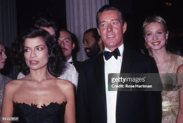 Bianca Jagger and Halston together at the Metropolitan Museum of Art's Costume Institute Gala, New York, 1981.