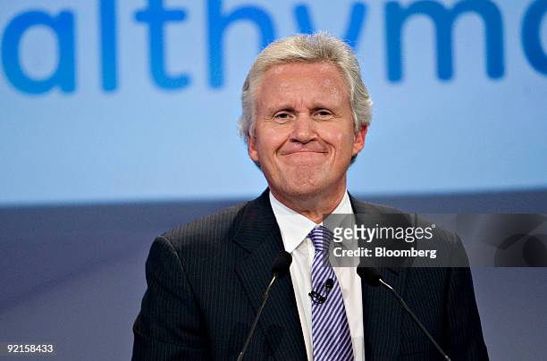 Jeffrey Immelt, chairman and chief executive officer of General Electric Co., listens to a question during a news conference in New York, U.S., on...