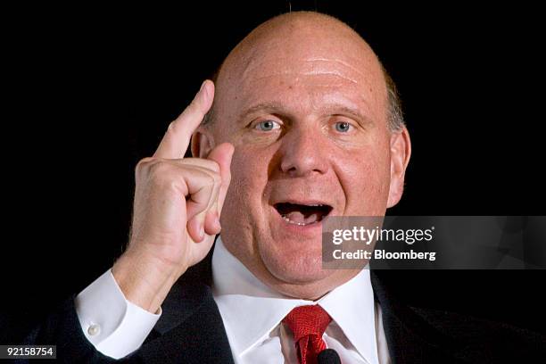 Steve Ballmer, president and chief executive officer of Microsoft Corp., speaks during the Economic Edge 2009 Conference in Toronto, Ontario, Canada,...