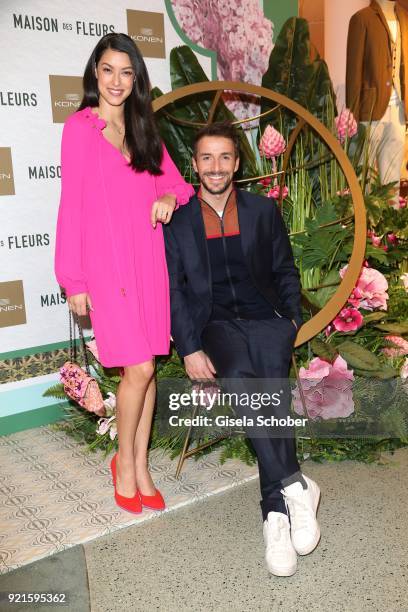 Rebecca Mir, Max Alberti during the 'Maison des Fleurs' photo session at KONEN on February 20, 2018 in Munich, Germany.