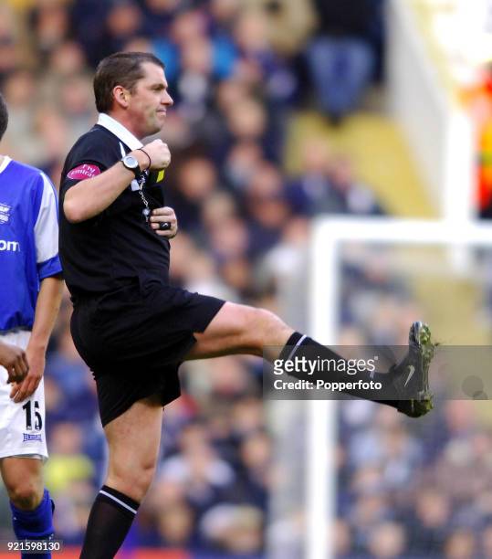 Referee Phil Dowd in action during the Barclays Premiership match between Tottenham Hotspur and Birmingham City at White Hart Lane in London on...