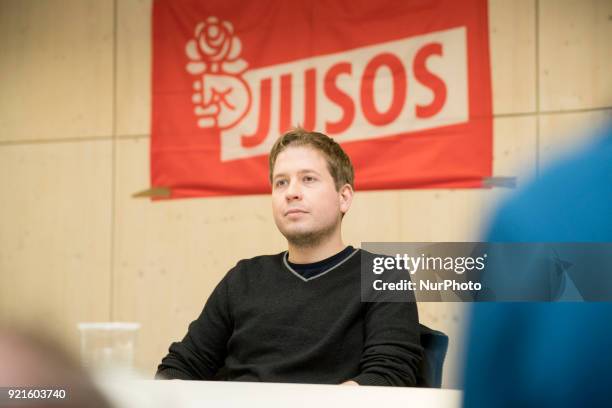Jusos Chairman Kevin Kuehnert is pictured during a Nogroko Tour Event in Berlin, Germany on February 20, 2017.