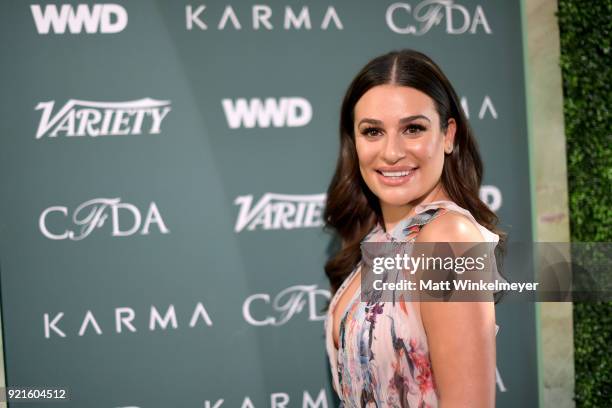 Lea Michele attends the Runway To Red Carpet, hosted by Council of Fashion Designers of America, Variety and WWD at Chateau Marmont on February 20,...