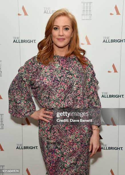 Sarah-Jane Mee of Sky News attends the first female-only members club in the UK for working women - The AllBright - which opens its doors to...