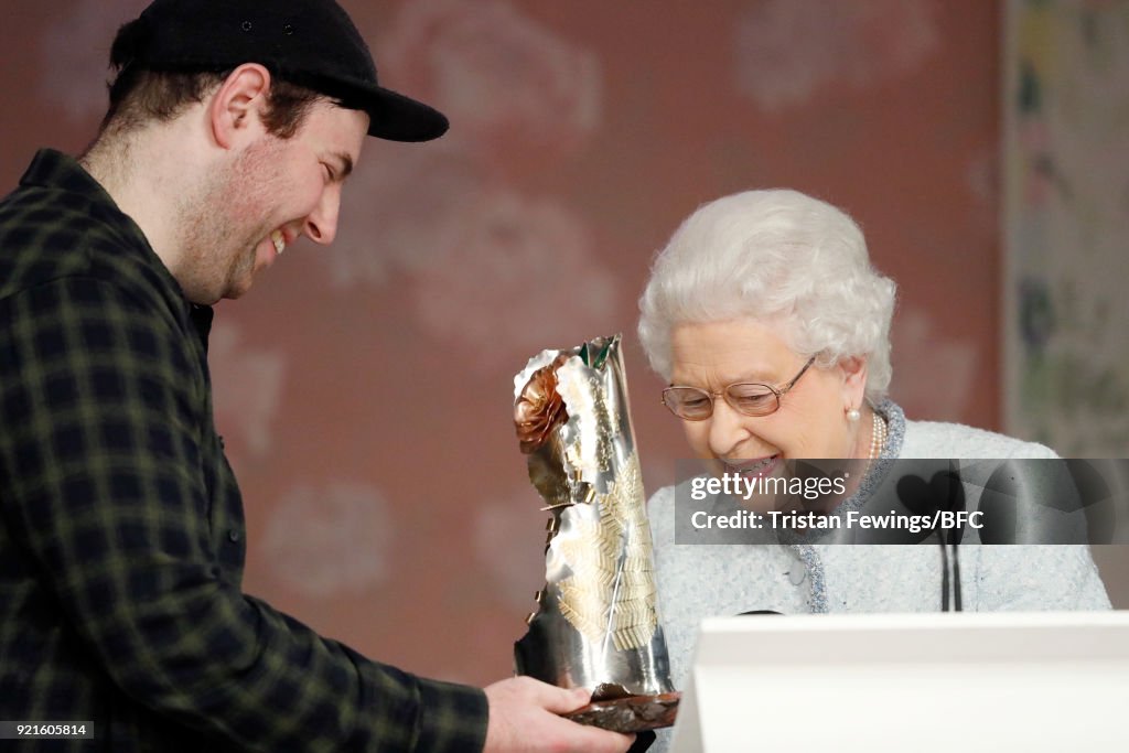 The Queen Presents The Inaugural Queen Elizabeth II Award For British Design At London Fashion Week