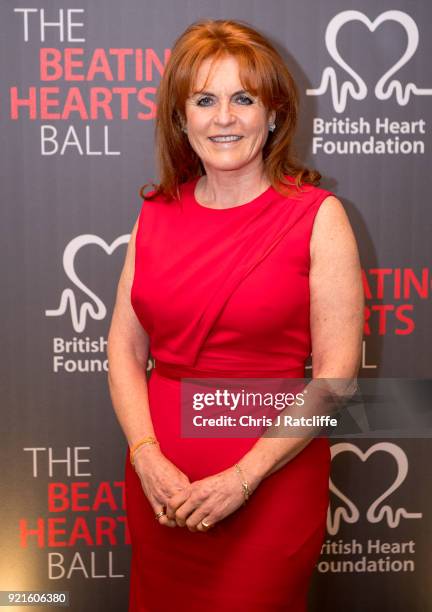 Sarah Ferguson, Duchess of York, attends the British Heart Foundation's 'The Beating Hearts Ball' at The Guildhall on February 20, 2018 in London,...