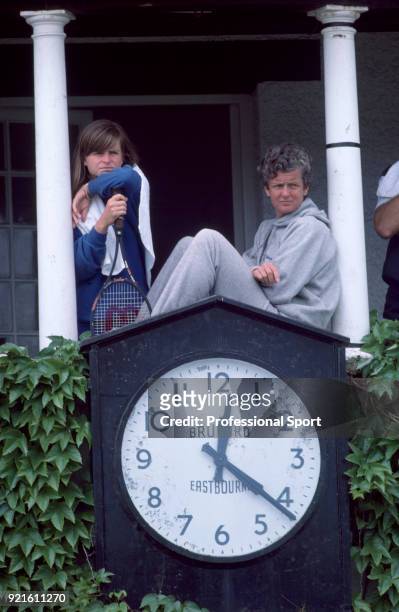 Hana Mandlikova of Czechoslovakia and her coach Betty Stove during the Pilkington Glass Tennis Championships circa June, 1985 in Eastbourne, England.
